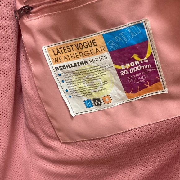 Stylish Pink and Burgundy Women's Rain Jacket - Picture 8 of 9